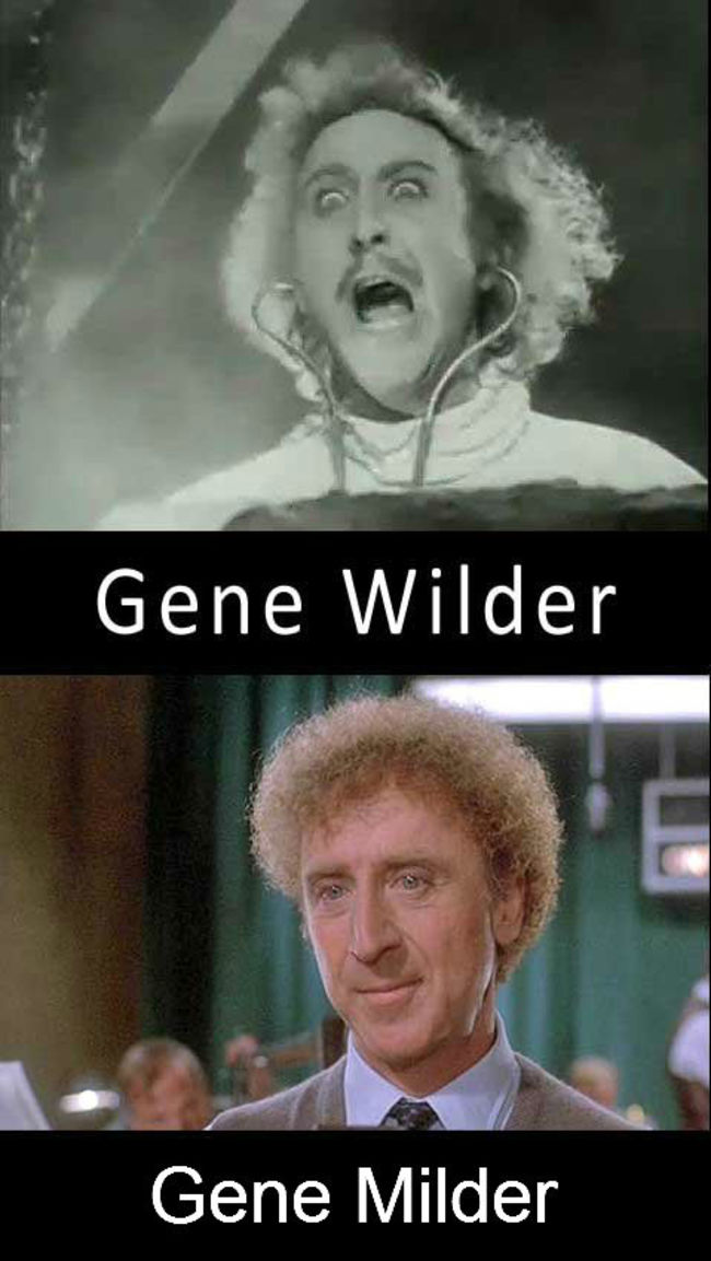 celebrity name memes - Gene Wilder Gene Milder