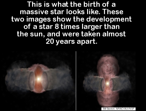 you bob likes sharp things - This is what the birth of a massive star looks . These two images show the development of a star 8 times larger than the sun, and were taken almost 20 years apart. Bil Saxton, NaaoAuvnsf