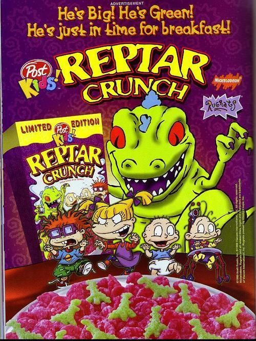 reptar crunch - Advertisement He's Big! He's Green! He's just in time for breakfas!! Post, Reptar Crunch Nickelodeon Limited Edition Repar Crunch elian Godt. De Herod bye en r Vilm