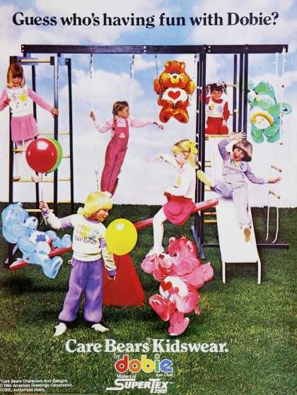 The clothes, the bears, the swingset. Oh yes, these were the days.
