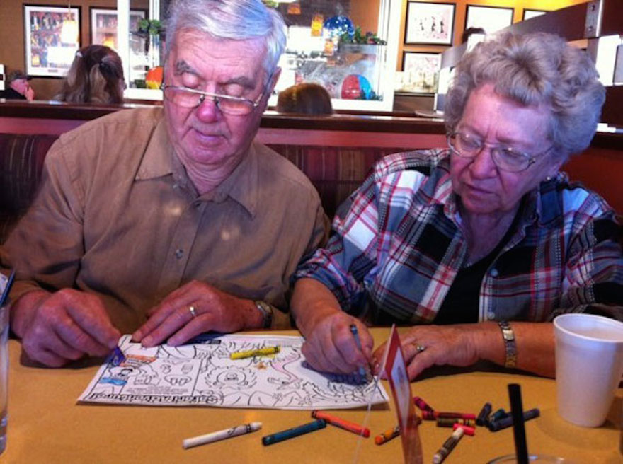 You are NEVER too old to ask for colors in a restaurant