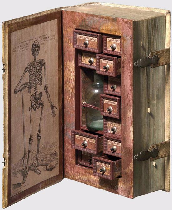 A 17th century poison cabinet disguised as a book.