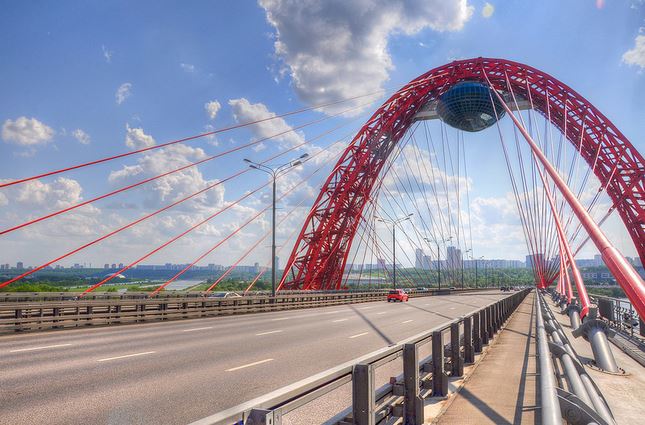 The bubble at the top of this bridge in Russia is supposed to house a bar, but it was unstable and dangerous :-(