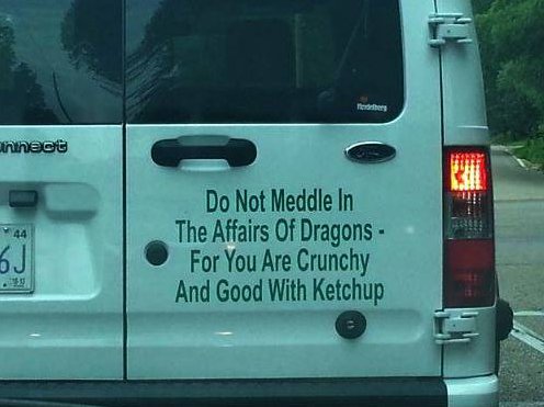 funny van sticker - htheet Do Not Meddle in The Affairs Of Dragons For You Are Crunchy And Good With Ketchup