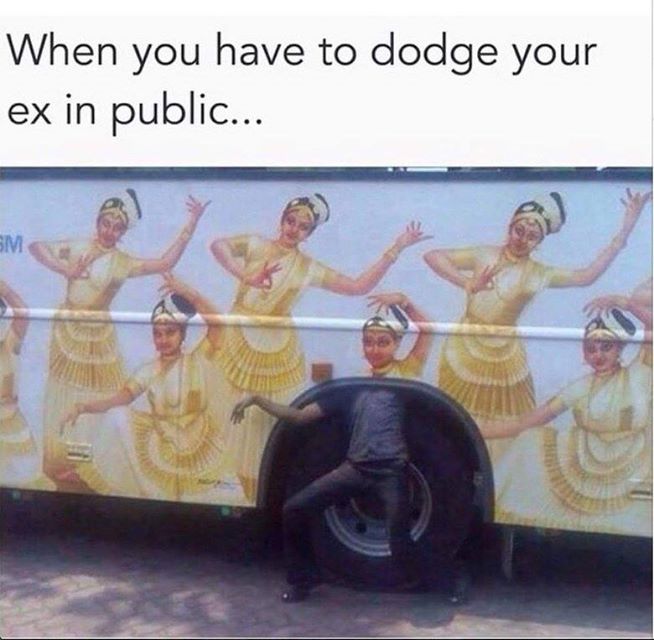 you see your ex in public - When you have to dodge your ex in public...
