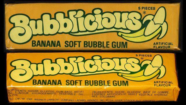 Banana gum. Everything was banana flavored at one point- popsicles, gum, suckers, it must have been the bacon of the 80s