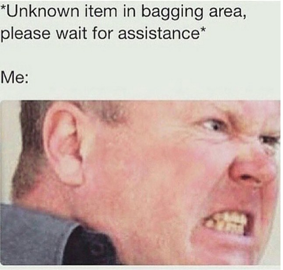 jaw - Unknown item in bagging area, please wait for assistance Me