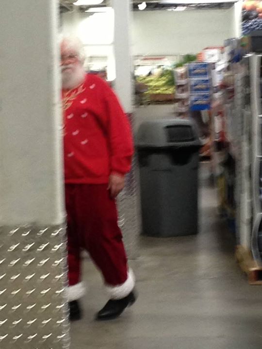 Santa doesn't have a workshop- they lied. He shops at Sams.