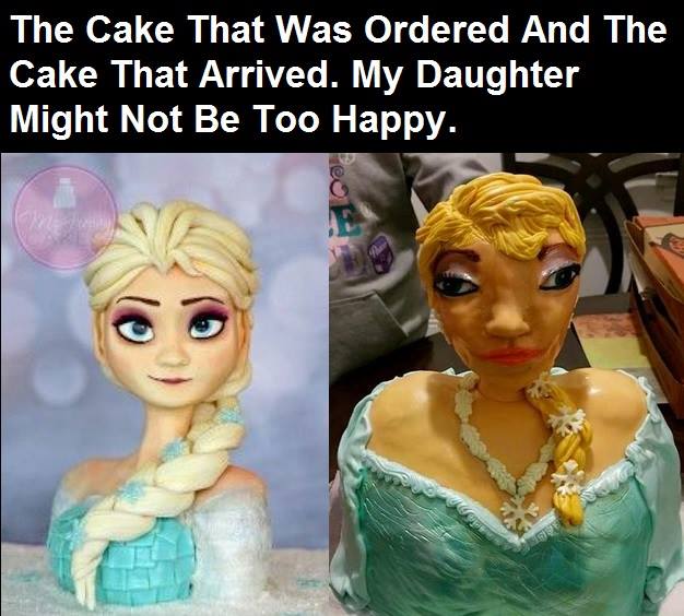 frozen made - The Cake That Was Ordered And The Cake That Arrived. My Daughter Might Not Be Too Happy.