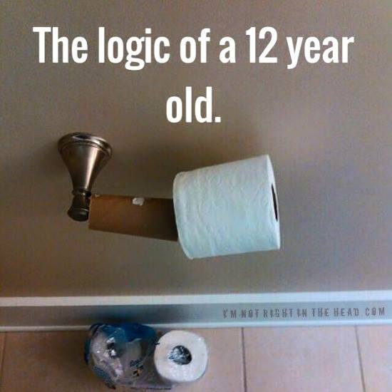 toilet paper - The logic of a 12 year old. I'M Not Right In The Head Com