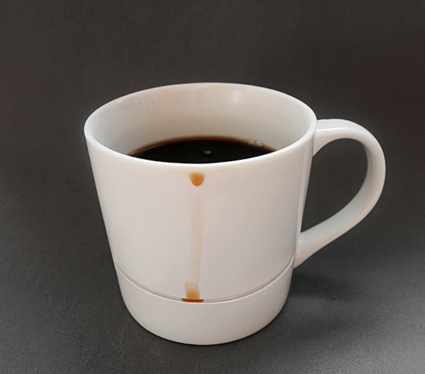 A coffee mug that catches the drips