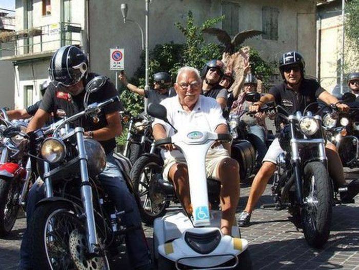 Gramps is up for initiation into Hell's Angels.