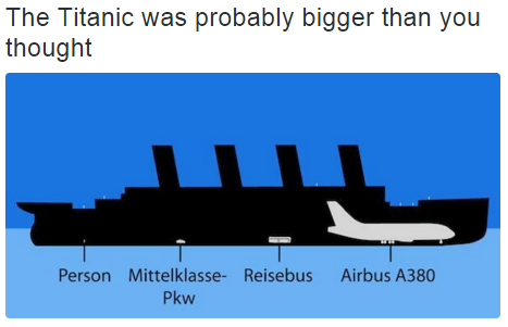 queen mary 2 titanic - The Titanic was probably bigger than you thought Iii Airbus A380 Person Mittelklasse Reisebus Pkw