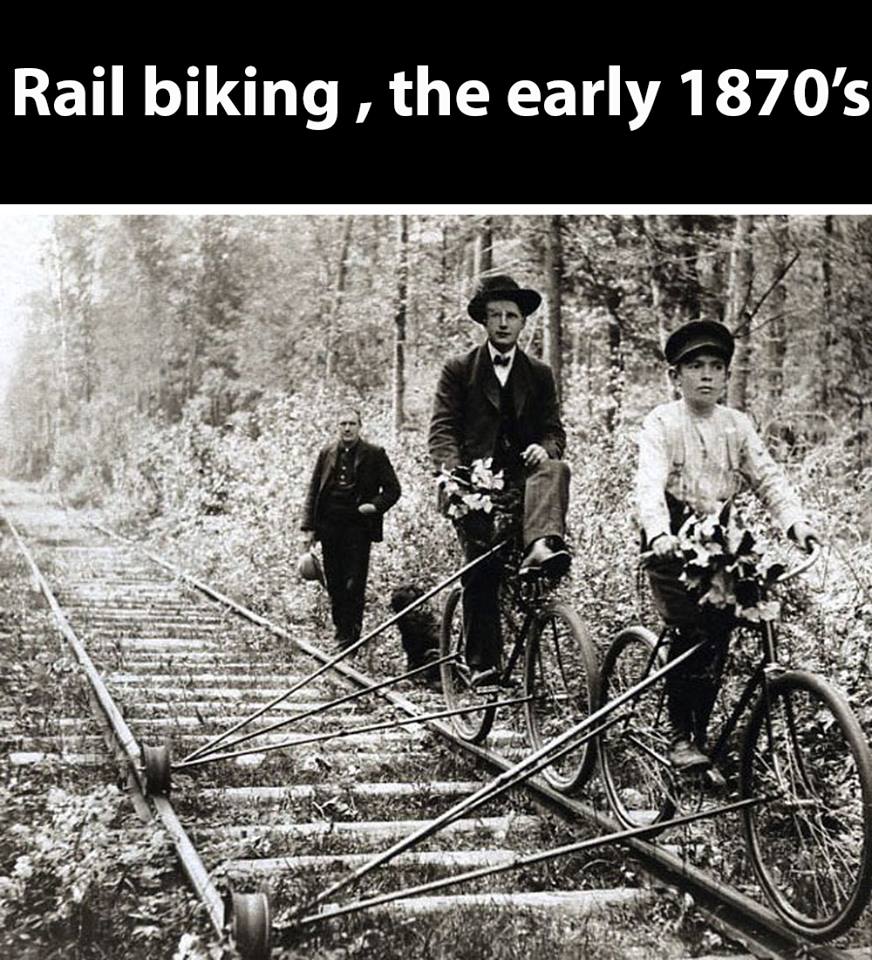 Bicycle - Rail biking , the early 1870's