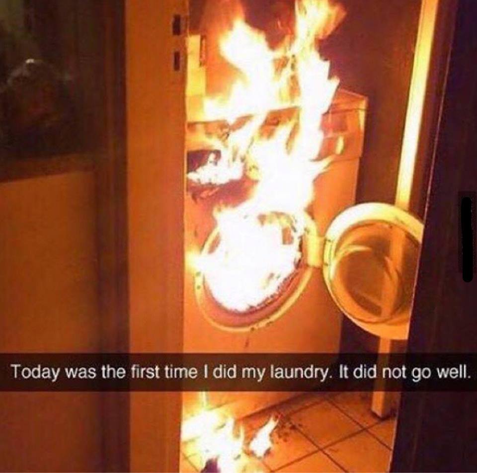 snapchat food fails - Today was the first time I did my laundry. It did not go well.