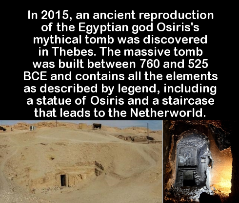 dorasan station - In 2015, an ancient reproduction of the Egyptian god Osiris's mythical tomb was discovered in Thebes. The massive tomb was built between 760 and 525 Bce and contains all the elements as described by legend, including a statue of Osiris a