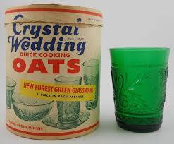 crystal wedding oatmeal glassware - Crystal Wedding Oats Quick Cooking New Forest Green Glasses