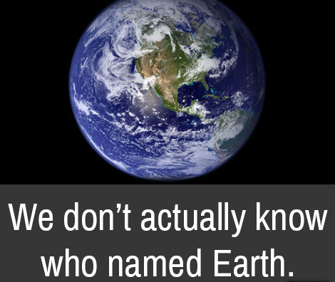 The Blue Marble - We don't actually know who named Earth.