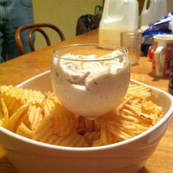 Use a wine glass as a dip holder