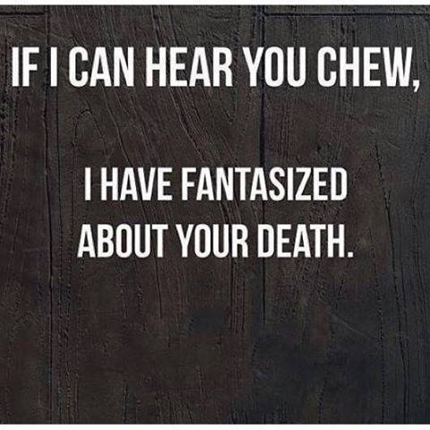 if i can hear you chew meme - If I Can Hear You Chew, T Have Fantasized About Your Death.