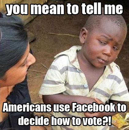 really mean memes - you mean to tell me Americans use Facebook to decide how to vote?!