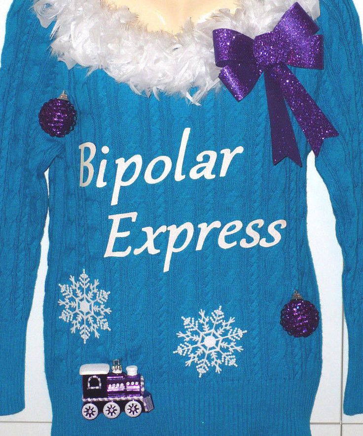 funny womens ugly christmas sweaters - Bipolar Express
