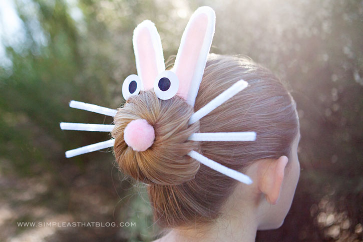 easter bunny hair bun -