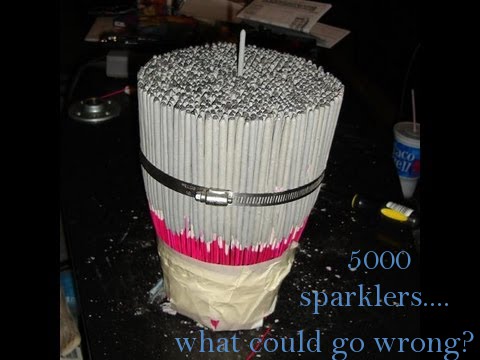 sparkler bomb injury - 5000 sparklers.... what could go wrong?