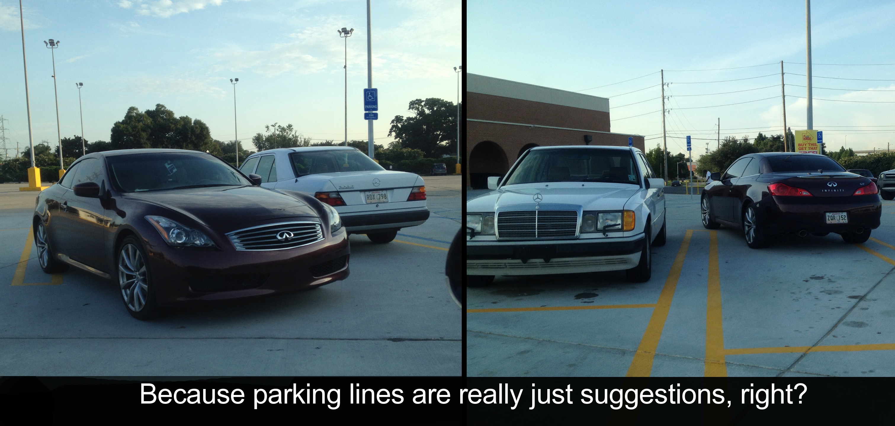 parking - Because parking lines are really just suggestions, right?