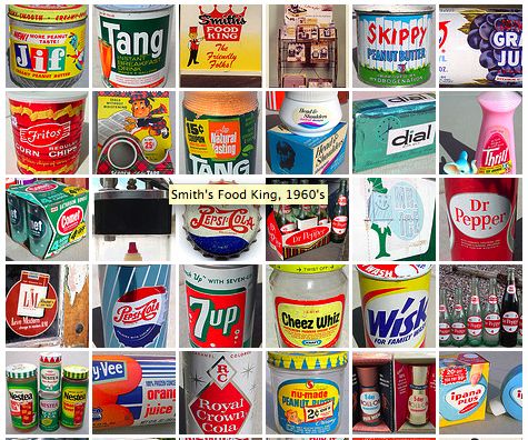 50s branding - King Skippy Peanut Butter Bonato ritos Orn dial Lhuil Ng Smith's Food King, 1960's Jersr 14 Dr Pepper Y With Seven Pogle 7up Cheez While y Vee orani juice Penulis Ipand Royal Crow11 Cola made 2 a