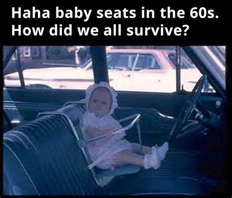 child car seat from the 60s - Haha baby seats in the 60s. How did we all survive?