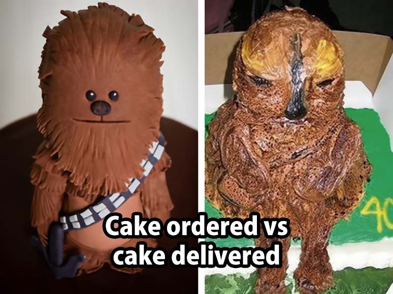 star wars cake fail - Cake ordered vs cake delivered
