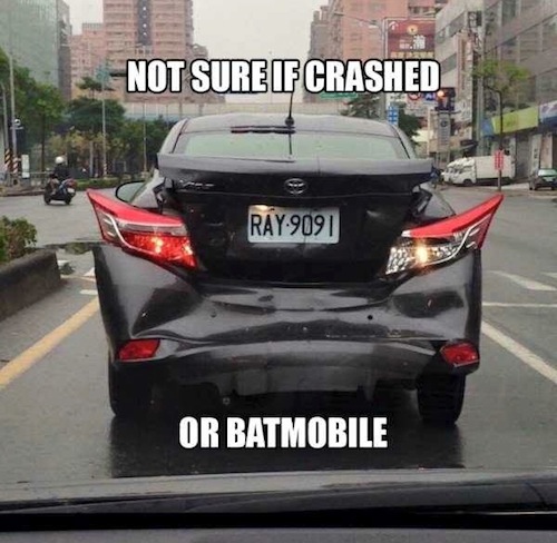 funny car memes - Not Sure If Crashed Ray 9091 Or Batmobile