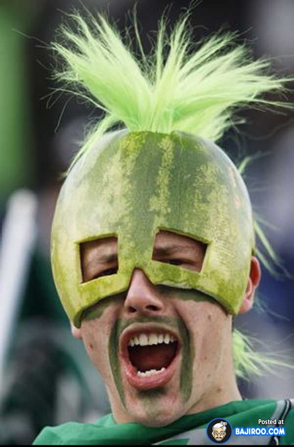 Who needs biking helmets when you've got melon