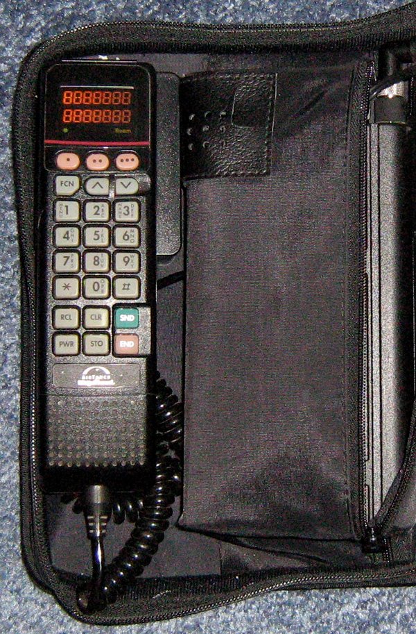 Car phones had to stay in the car and only worked when the car was on, first cell phones were in those huge carry cases