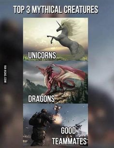 top 4 mythical creatures - Top 3 Mythical Creatures Unicorns Via 9GAG.Com Dragons 6000 Teammates