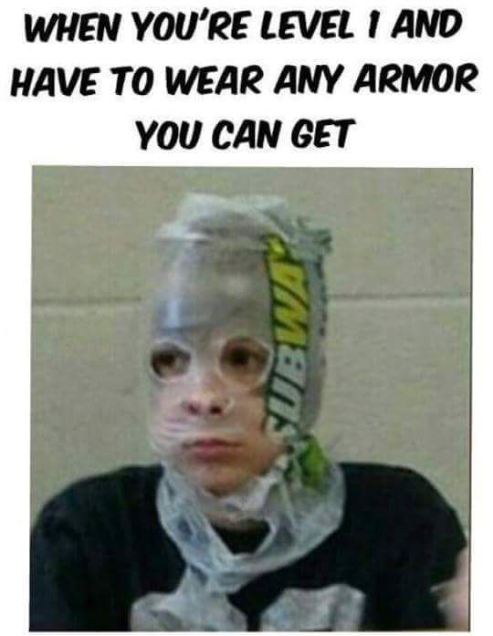 level 1 armor - When You'Re Level 1 And Have To Wear Any Armor You Can Get Mens