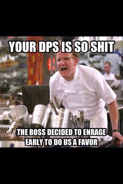 hell's kitchen memes - Your Dps Is So Shit "Imut The Boss Decided To Enrage Early To Do Us A Favor