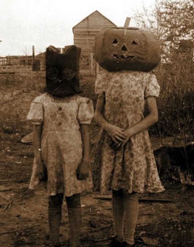 "MOM You forgot our costumes!"  "Oh just go grab some pumpkins out of the field."