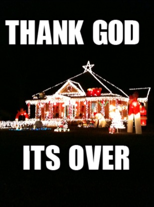 Here's to those people who rip those lights down a few days after Christmas