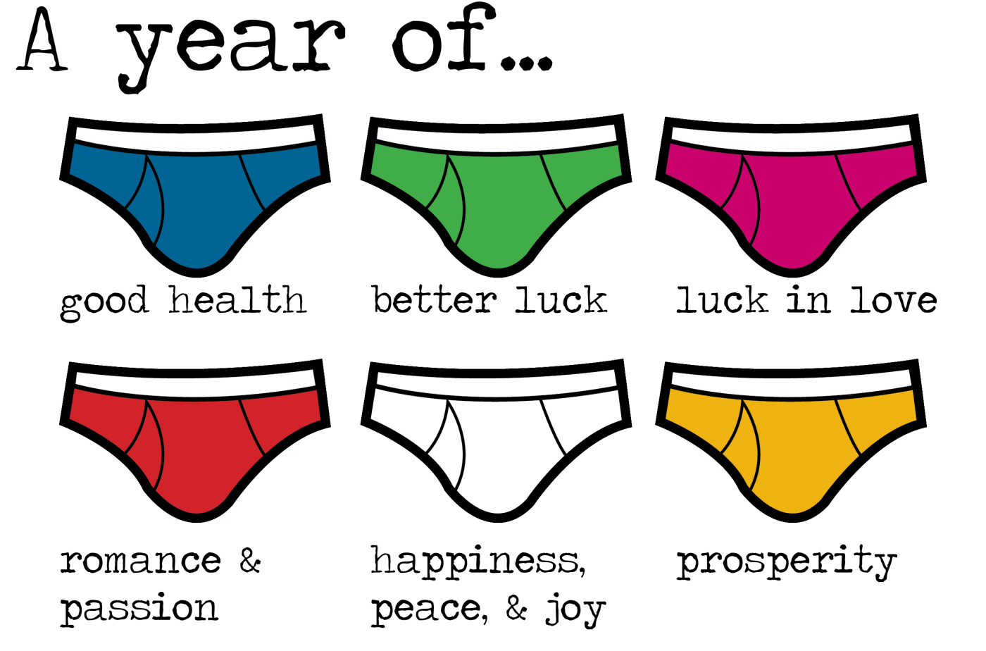 I honestly had no idea underwear color was so significant. Maybe I should stack them because I want it all for 2019.