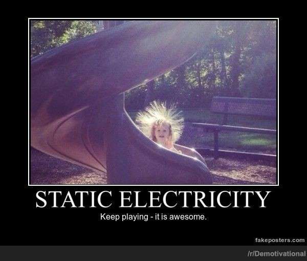 photo caption - Static Electricity Keep playing it is awesome. fake posters.com IrDemotivational