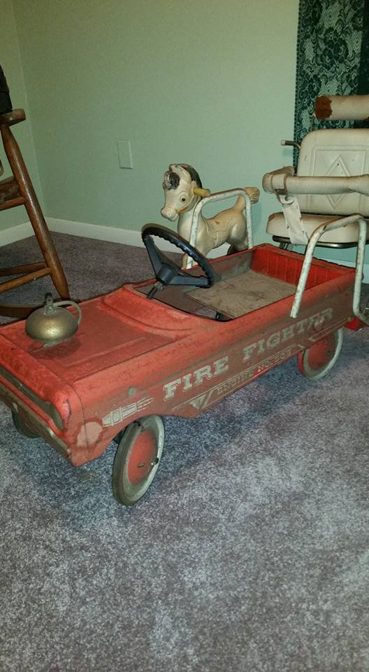 These were so much fun but we all had to use our own feet. I remember taking the skin off when I used my feet to push and my legs aching from using those pedals. But we had muscles and we were lean, mean, healthy little machines