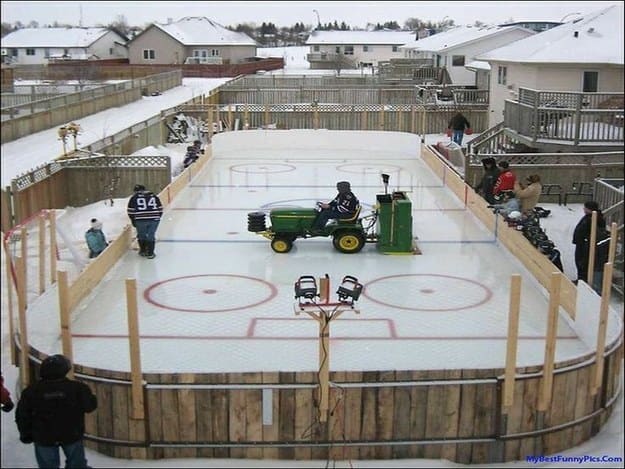 Or go all out and build a hockey rink (you have an entire year so start now)