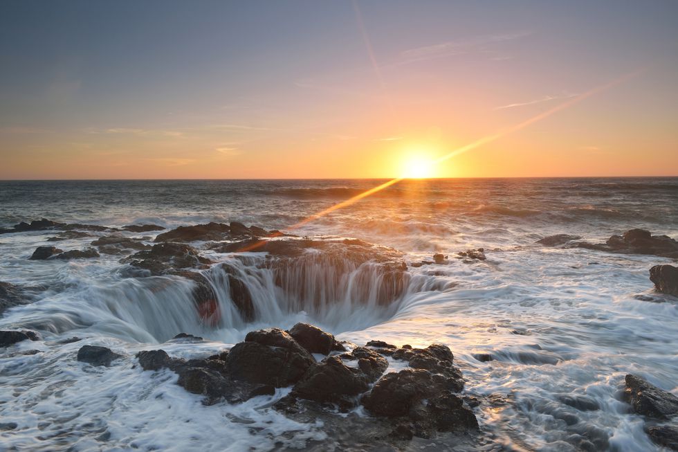 The sun setting over the splash of salty waves, take a deep breath and imagine yourself in this spot.