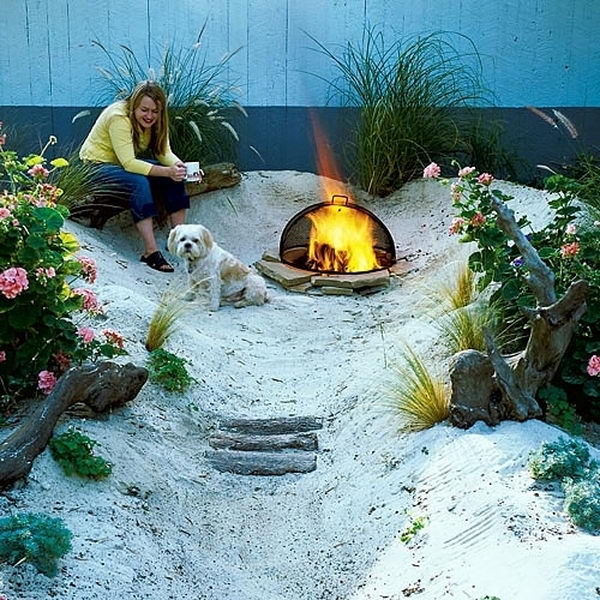 How about a backyard beach for the cost of a few bags of sand. Sitting logs are free and fire pits are cheap