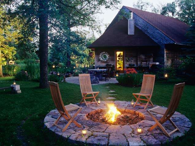 Dig a hole, fill in some bricking, dump in some coals and throw some chairs out. This DIY can be as expensive or as cheap as you want