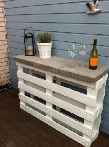 A pallet bar or work area is another good use for a free pallet