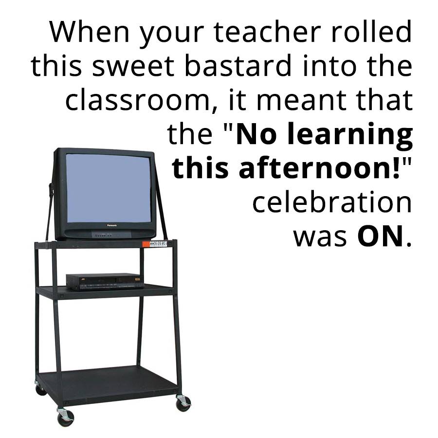 old school tv cart - When your teacher rolled this sweet bastard into the classroom, it meant that the "No learning this afternoon!" celebration was On. Arete