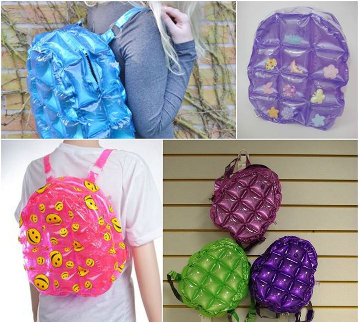 You knew at least one person with an inflatable bookbag you could empty out and use as a pillow